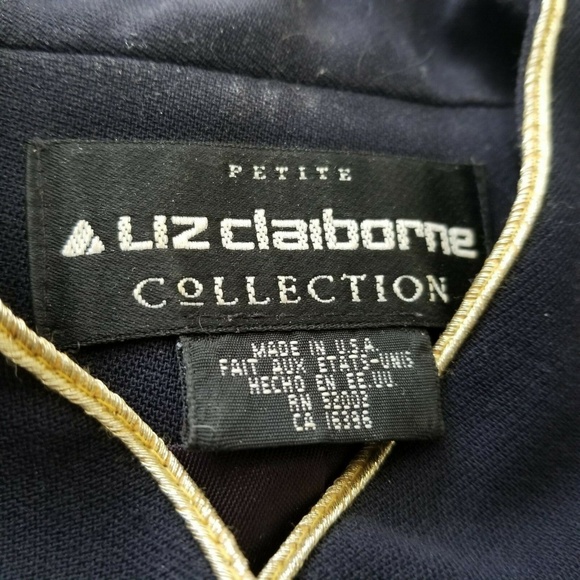 Liz Claiborne Captains Navy Blue Jacket Petite - Picture 3 of 8